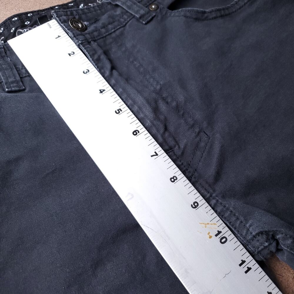Prana Burt Slim Fit Canvas Pants Men 32x29 (Altered Hem) Black Straight Leg - Picture 7 of 9